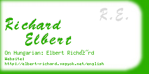 richard elbert business card